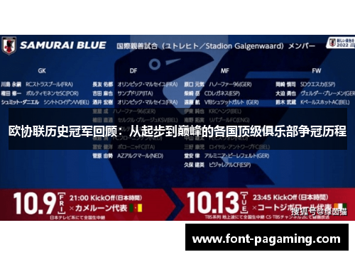 欧协联历史冠军回顾：从起步到巅峰的各国顶级俱乐部争冠历程